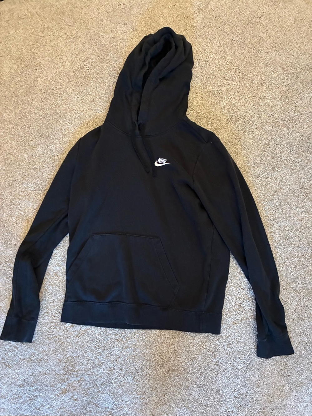 Nike Black Hoodie with White Swoosh
